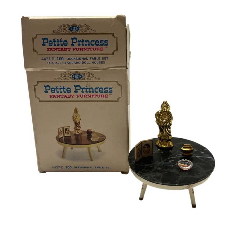 1960's Vintage Petite Princess Dollhouse Furniture Occasional Table Set w/box